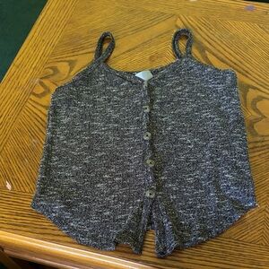 No Boundaries Charcoal Button-Up Tank